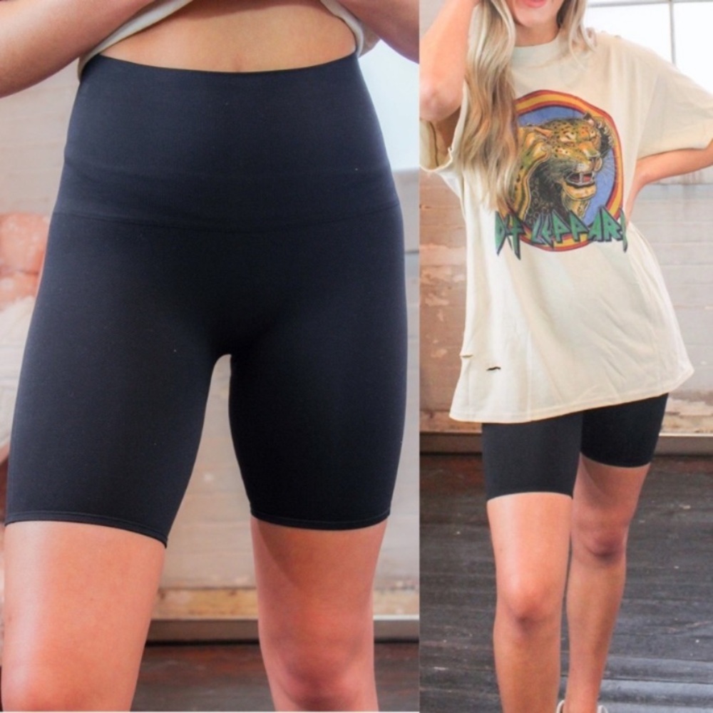 SPANX Black High-Waist Bike Shorts